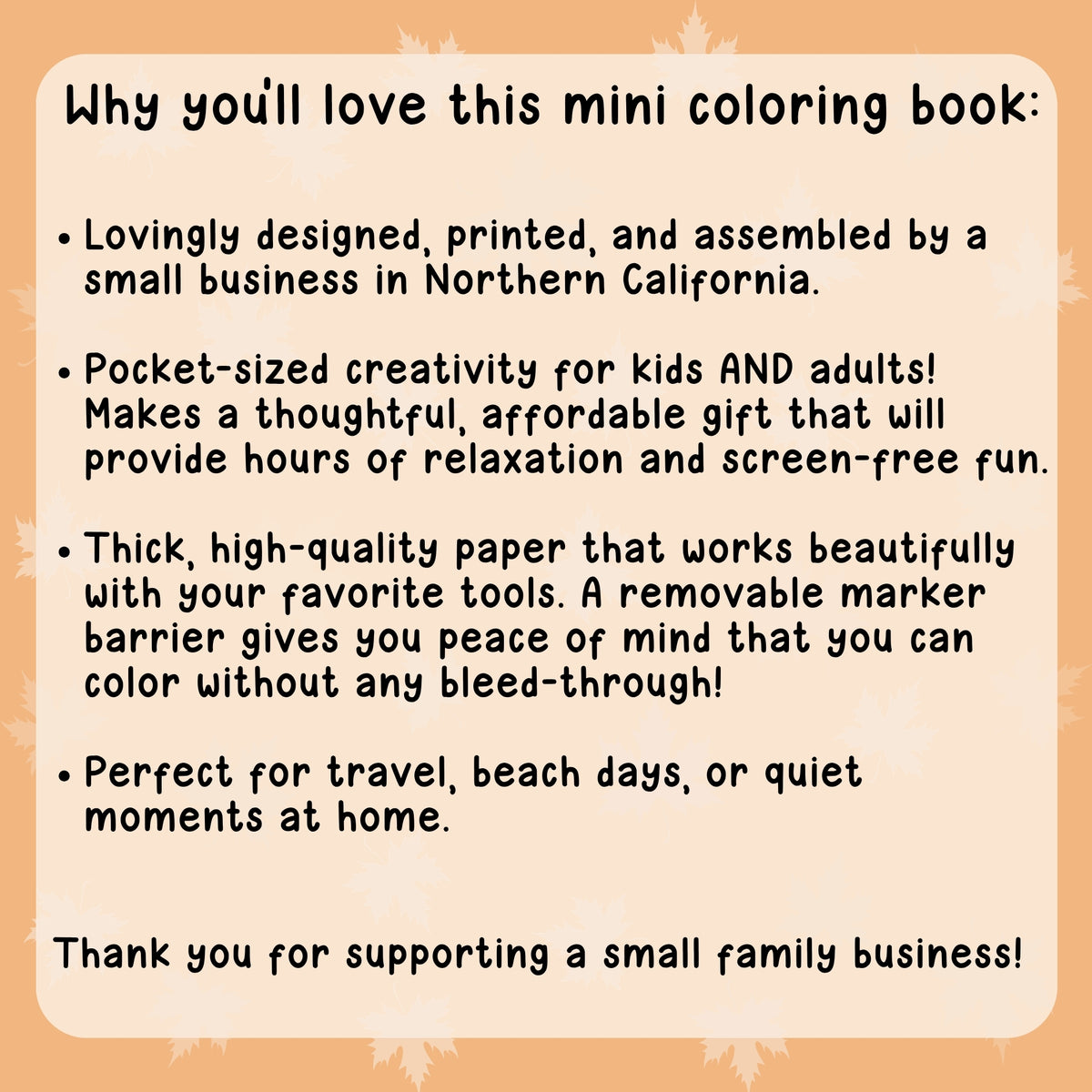 Mini Fall-Themed Coloring Book (4" x 4.5")