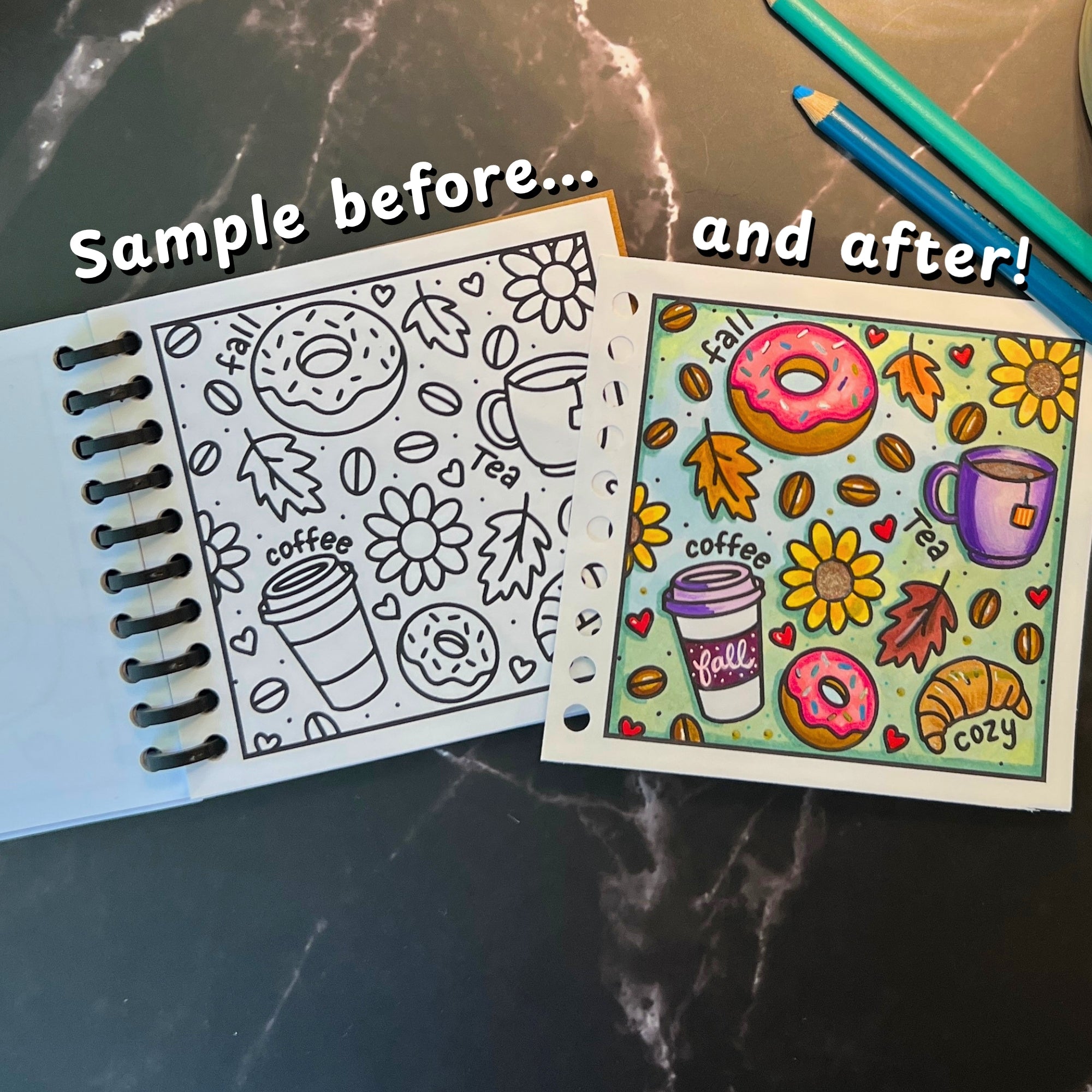 Mini Fall-Themed Coloring Book (4" x 4.5")