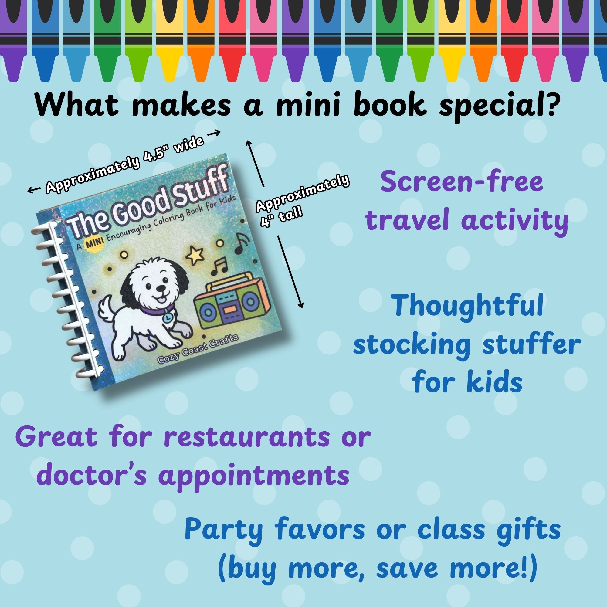 Mini Encouraging Coloring Book for Kids (4" x 4.5")