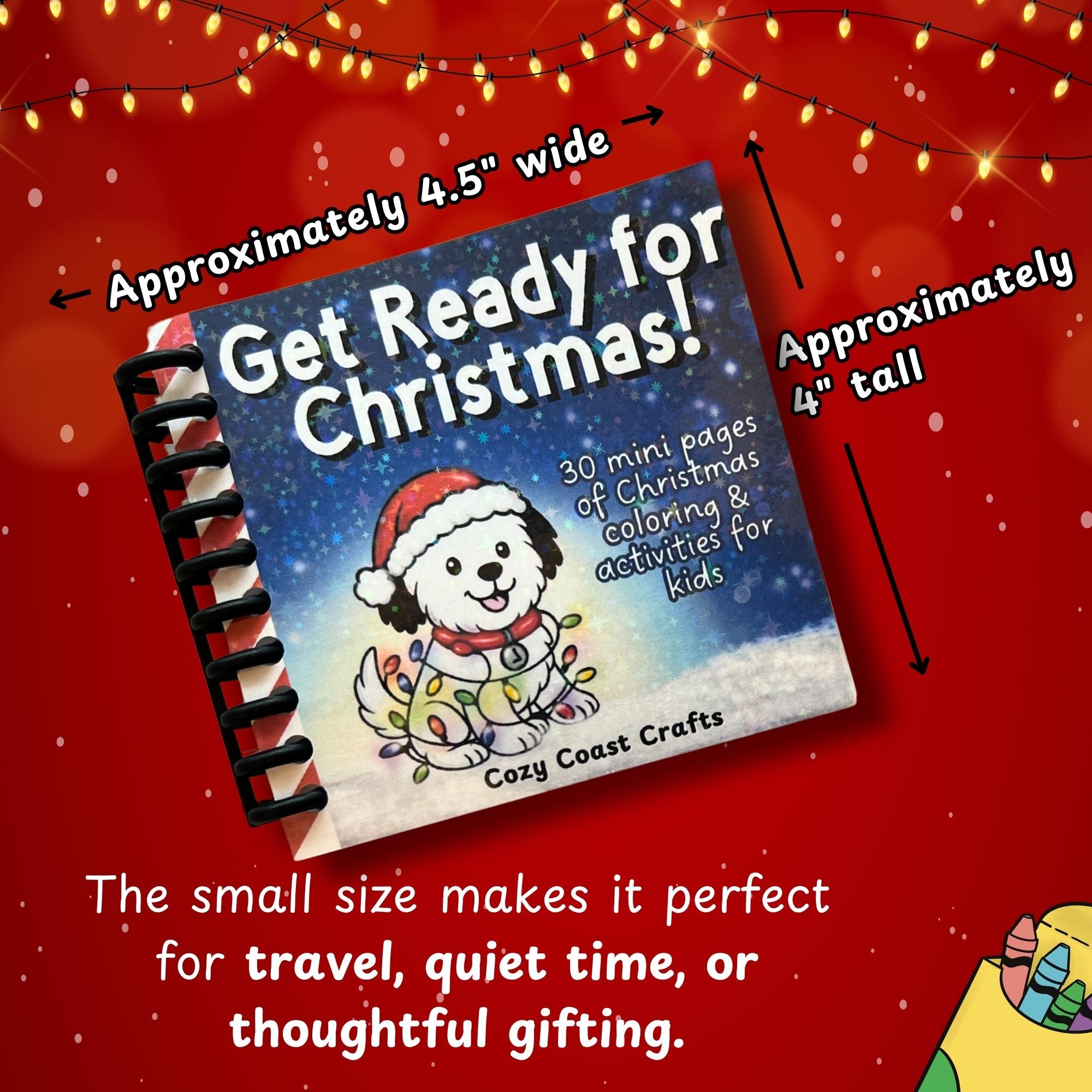Mini Christmas Coloring & Activity Book for Kids (4" x 4.5")