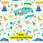 Brave Your Way Adventure Awaits Cloud, Priced and Sold by Half Yard