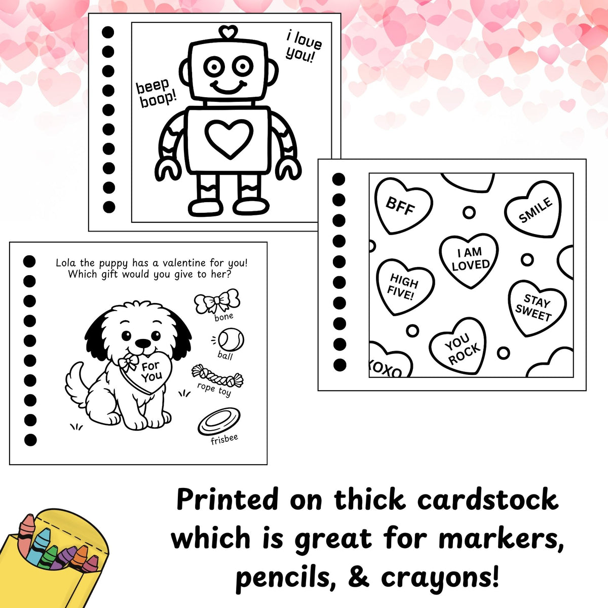Mini Valentine's Themed Coloring & Activity Book for Kids (4" x 4.5")