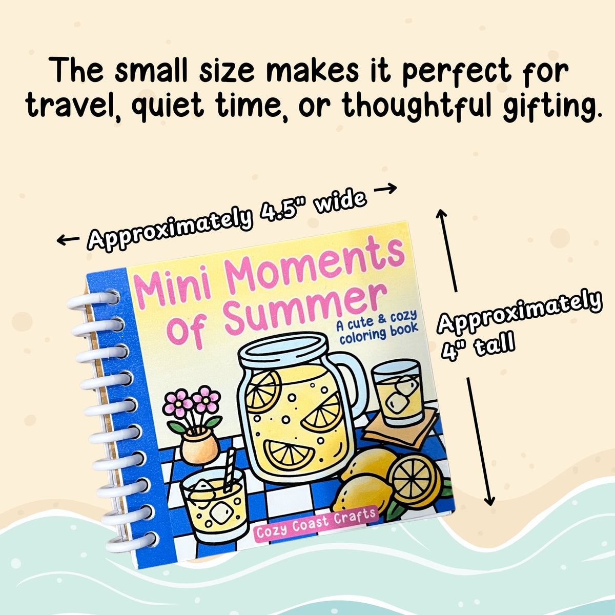 Mini Summer-Themed Coloring Book (4" x 4.5")
