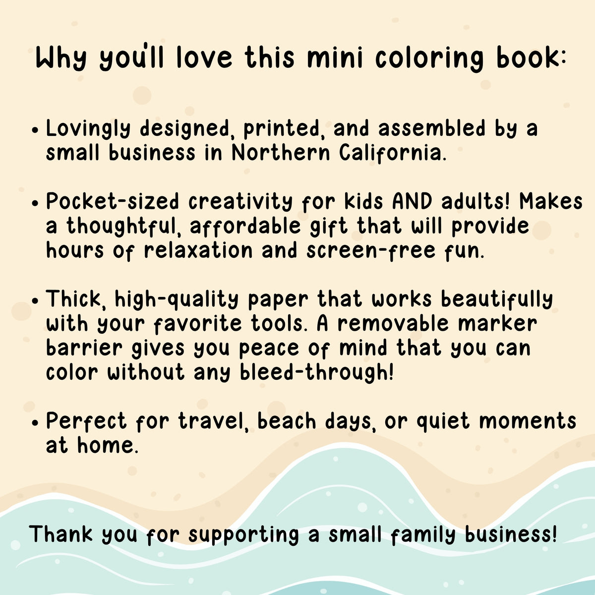Mini Summer-Themed Coloring Book (4" x 4.5")